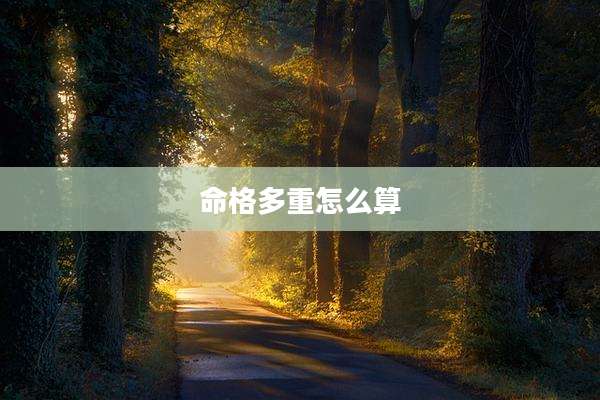 命格多重怎么算