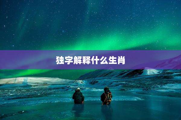 独字解释什么生肖