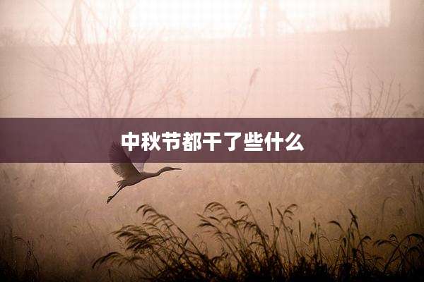 中秋节都干了些什么