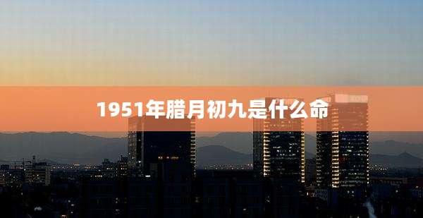 1951年腊月初九是什么命