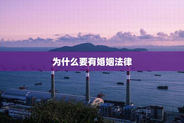 为什么要有婚姻法律