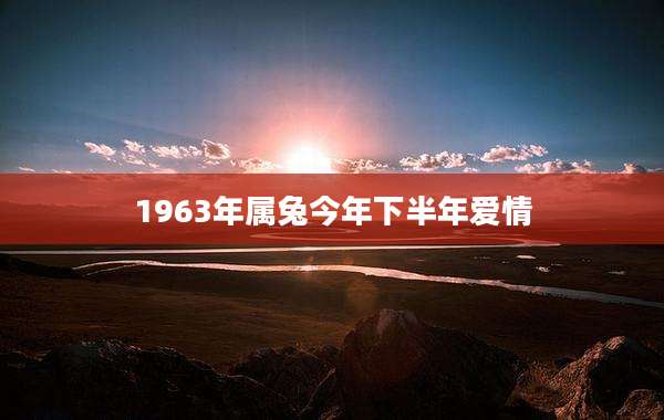 1963年属兔今年下半年爱情