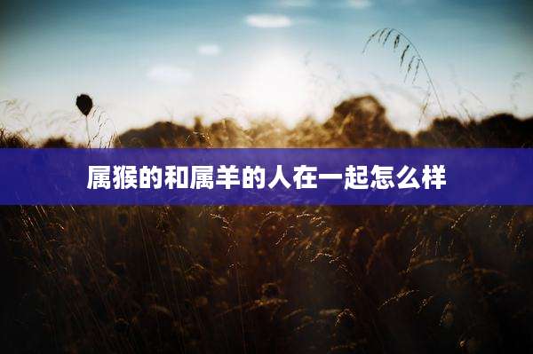 属猴的和属羊的人在一起怎么样