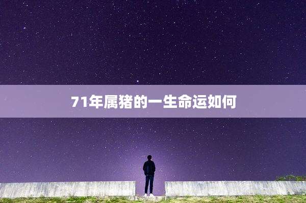 71年属猪的一生命运如何