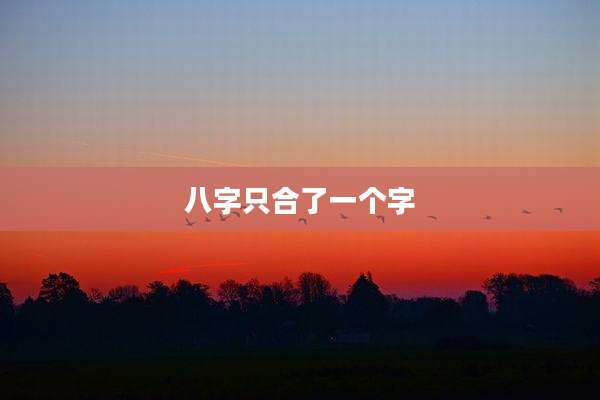 八字只合了一个字
