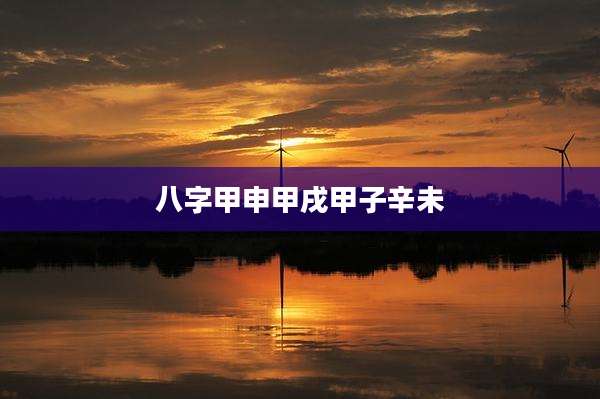 八字甲申甲戌甲子辛未