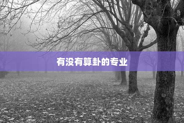 有没有算卦的专业