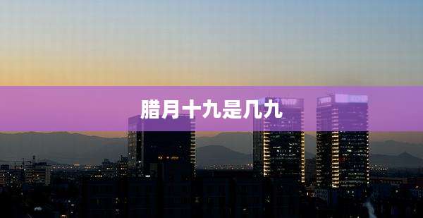 腊月十九是几九