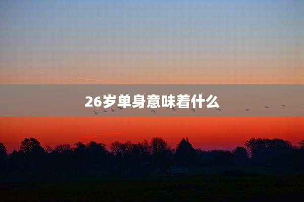 26岁单身意味着什么