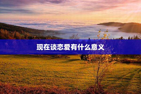 现在谈恋爱有什么意义