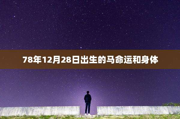 78年12月28日出生的马命运和身体