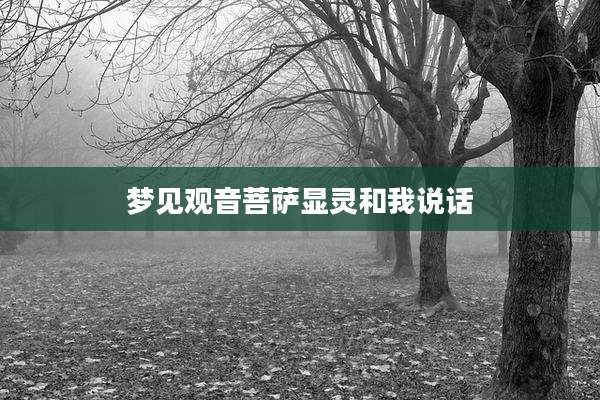 梦见观音菩萨显灵和我说话