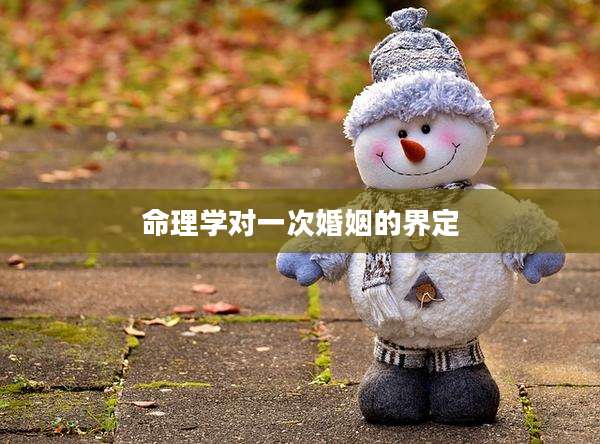 命理学对一次婚姻的界定