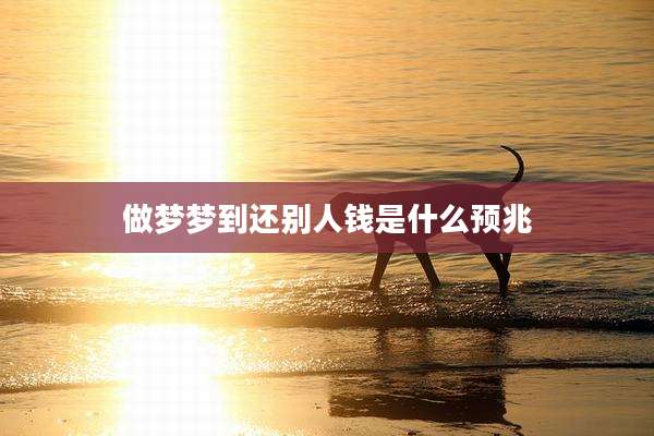 做梦梦到还别人钱是什么预兆