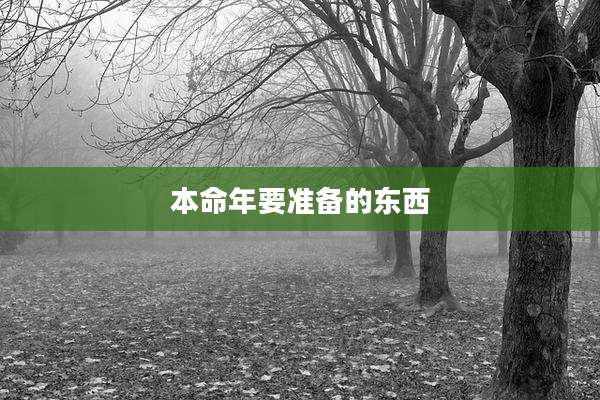 本命年要准备的东西