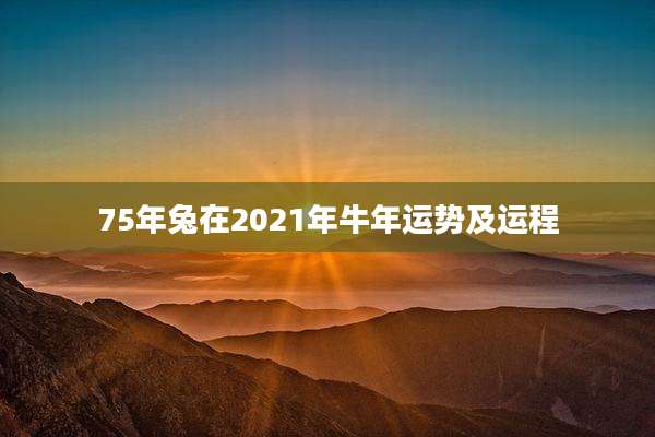 75年兔在2021年牛年运势及运程