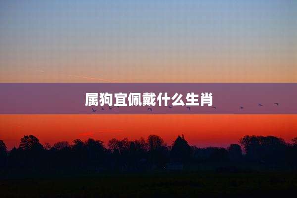 属狗宜佩戴什么生肖