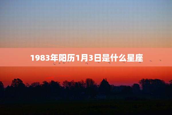 1983年阳历1月3日是什么星座