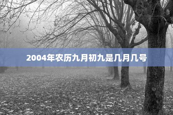 2004年农历九月初九是几月几号