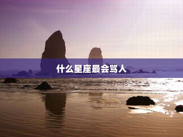 什么星座最会骂人