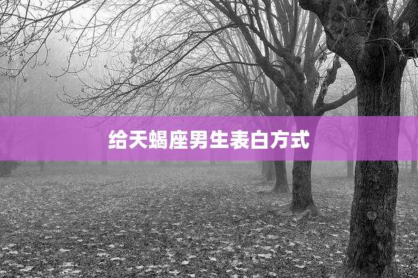 给天蝎座男生表白方式