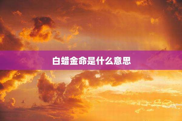 白蜡金命是什么意思