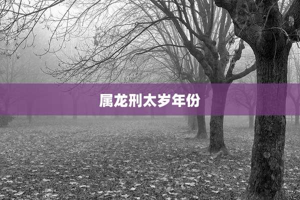 属龙刑太岁年份