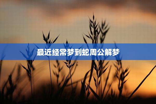 最近经常梦到蛇周公解梦