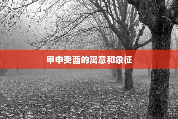 甲申癸酉的寓意和象征